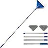 Wall Cleaner Mop with 63 Long Handle, 2 in 1 Window Squeegee and Wall Cleaner Mop, Ceiling Cleaning Cleaner,Car Window Squeegee with 2 Pads for Painted Walls,Glass,Shower,Outdoor High Window