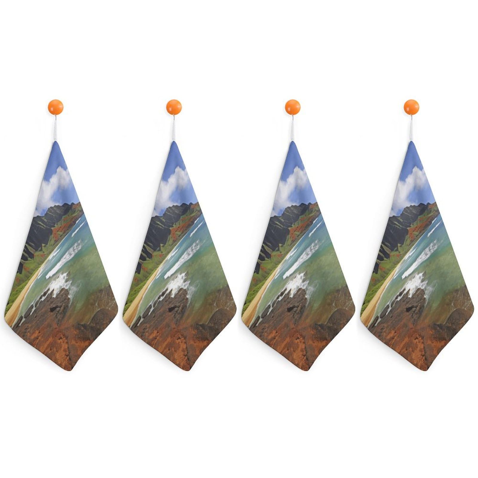 Serviettes de cuisine et salle de sport Kauai Hawaii microfibre lot de 4