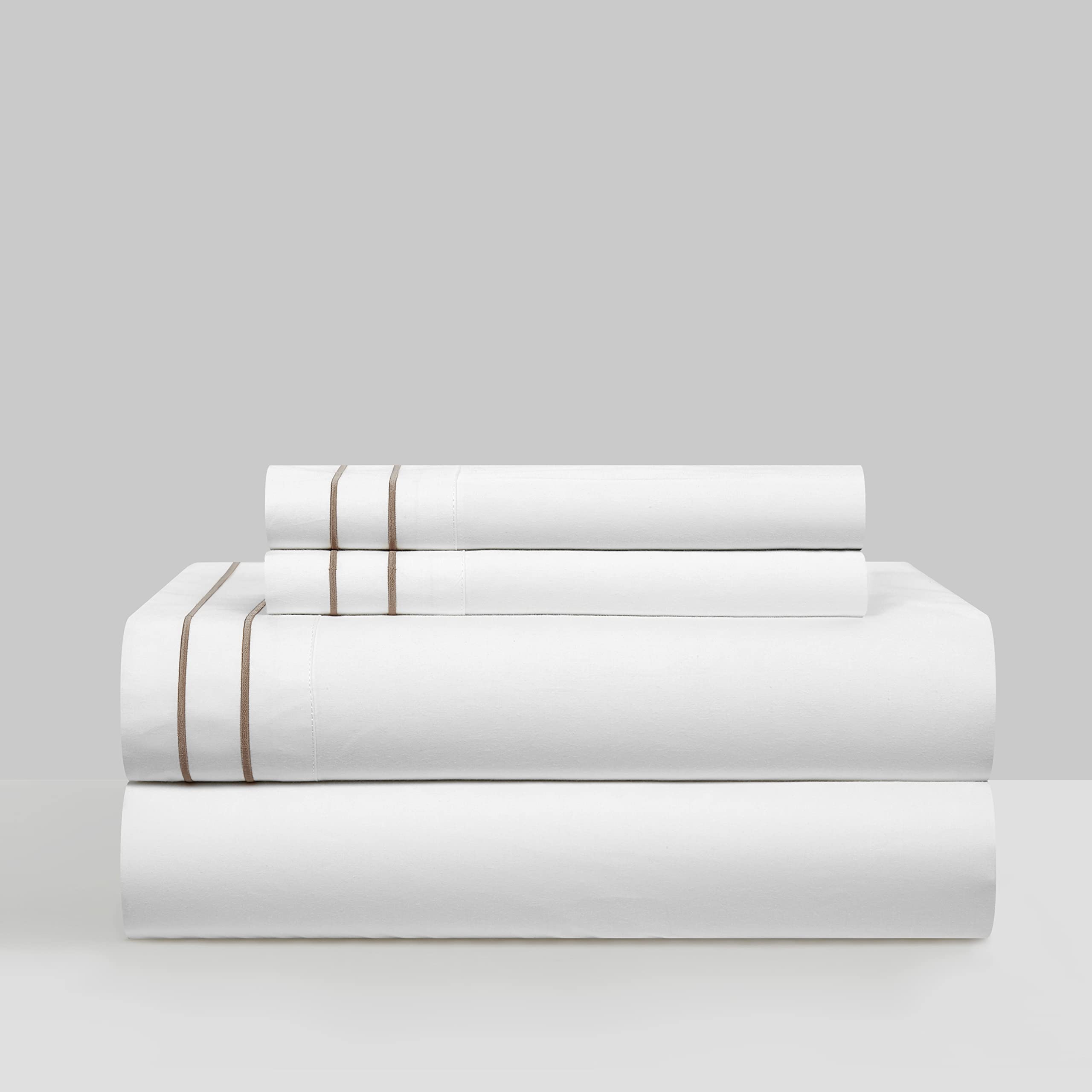 Chic Home Savannah Bettwäsche-Set – 3-teilig, Doppelbett, Weiß, Mit Stickerei, Aus Mikrofaser