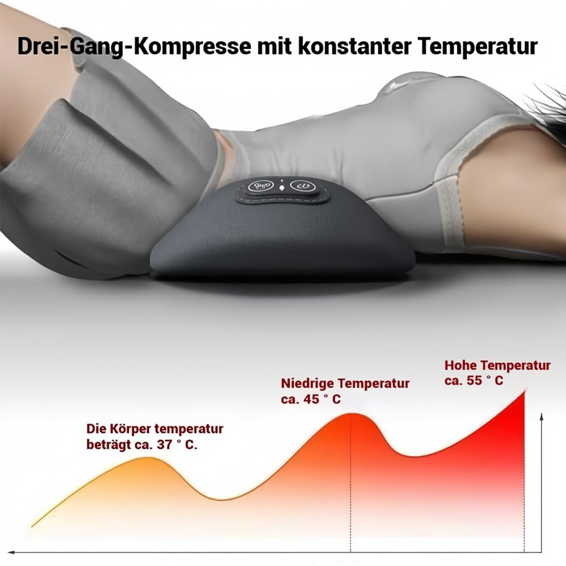 2026 3-Zonen Tiefenwärme-Massagegerät, Ergo Pur Rücken mit Erwärmung, Vibration & Traktion, Ergopur 3-Zonen-Ergoflow Tiefenmassagegerät, Müdigkeit lindern(Klassisches Grau,Akkuversion)