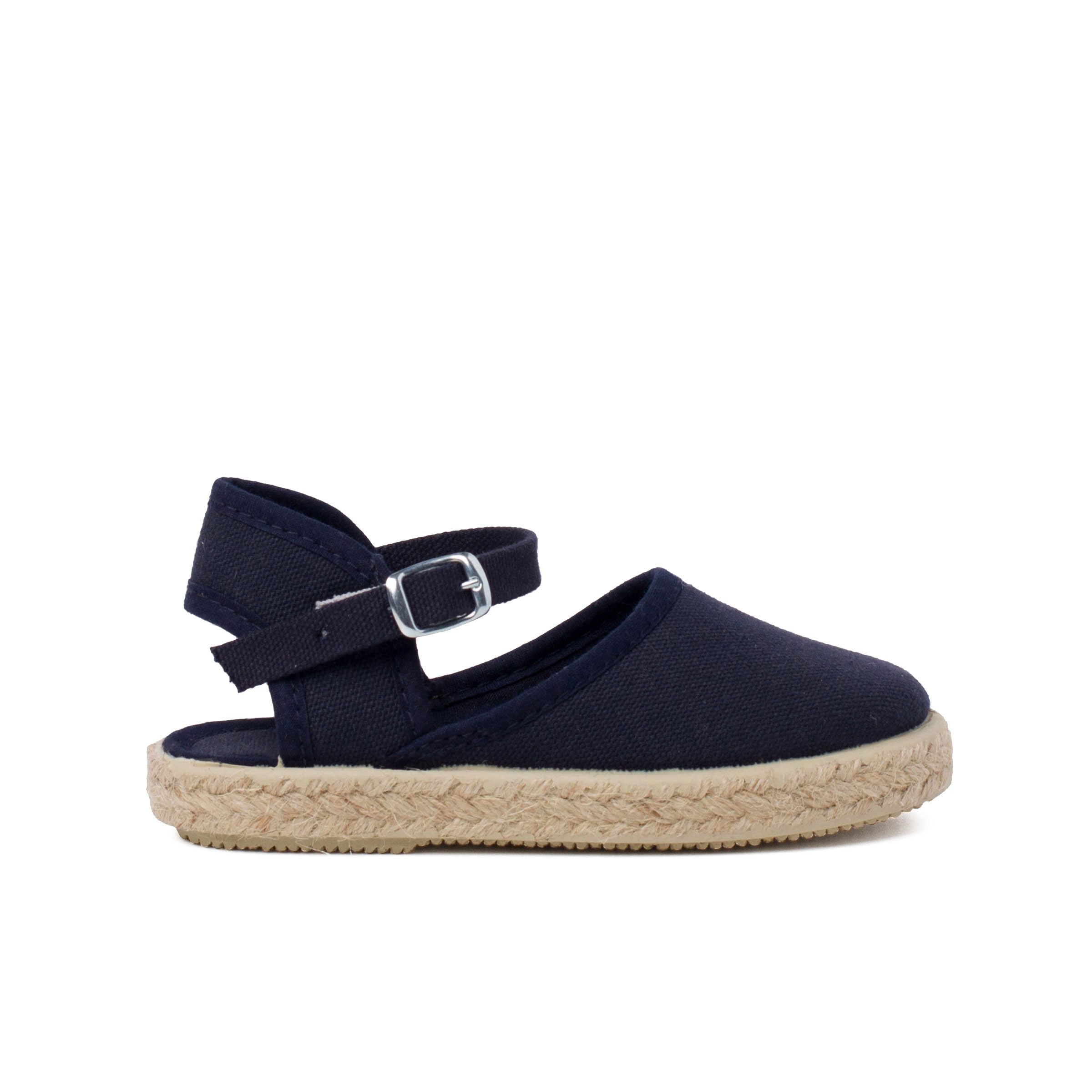 Pisamonas Alpargatas para Niñas con Hebilla Talla 18 Color Azul Marino