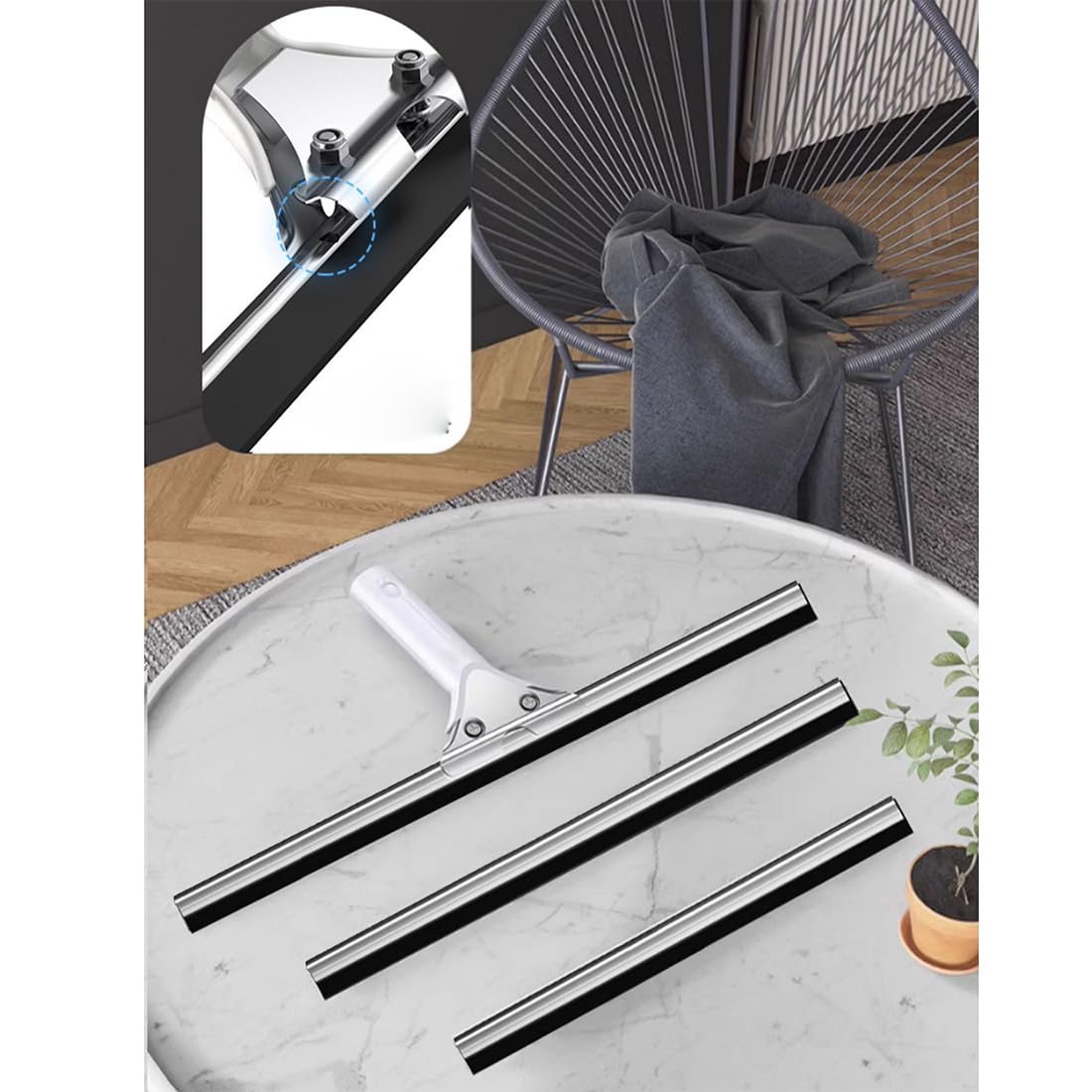 Rasqueta Limpiacristales para Ducha Extractor De BañO Y Ducha Borrador con Cabezal Giratorio Limpia Cristales Mamparas Ducha 45 cm Tamaño para Ducha BañO Espejos Cristales Y Azulejo,45cm