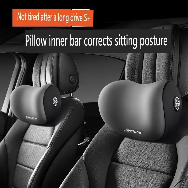 Image of Car Neck Pain Relief Pillow - Memory Foam Car Seat Head Rest Pillow Neck and Cervical Support, Relieves Neck Pain Relief Pillow for Car & Office.Pack of 1 (Black)
