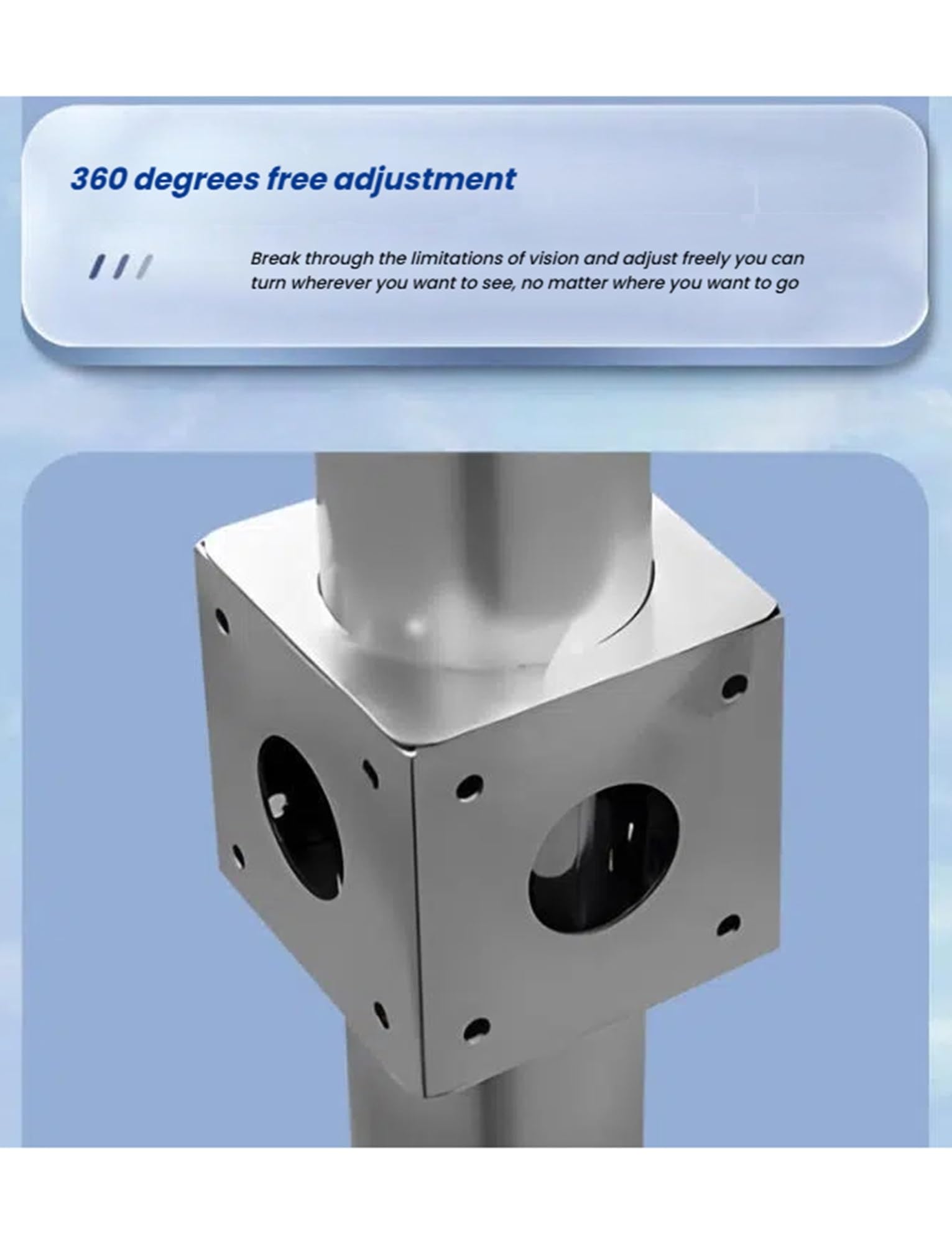 Palo di prolunga for telecamera di sicurezza, supporto angolare for telecamera, tubi di monitoraggio della sorveglianza a forma di L con parafulmine(H 60cm/23.62in)