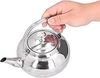 Vista 8 de Hervidor de té de acero inoxidable para cafetera, estufa superior, tetera, tetera, cafetera, hervidor para cocina, cafetería, hotel, restaurante