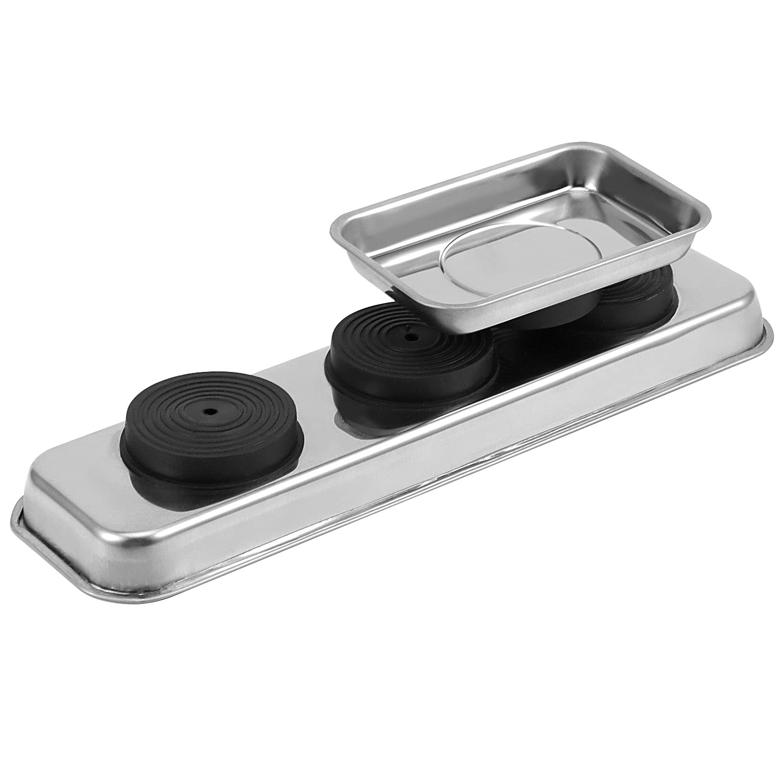 HAKZEON 12-Pack Magnetic Parts Trays - 2 Size Rectangle Magnetic Holders For Tools & Hardware