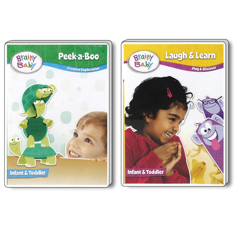 Brainy Baby Peek a Boo and Laugh & Discover: Creative Exploration and Learning & Discovery DVDs Set of 2 Deluxe Edition
