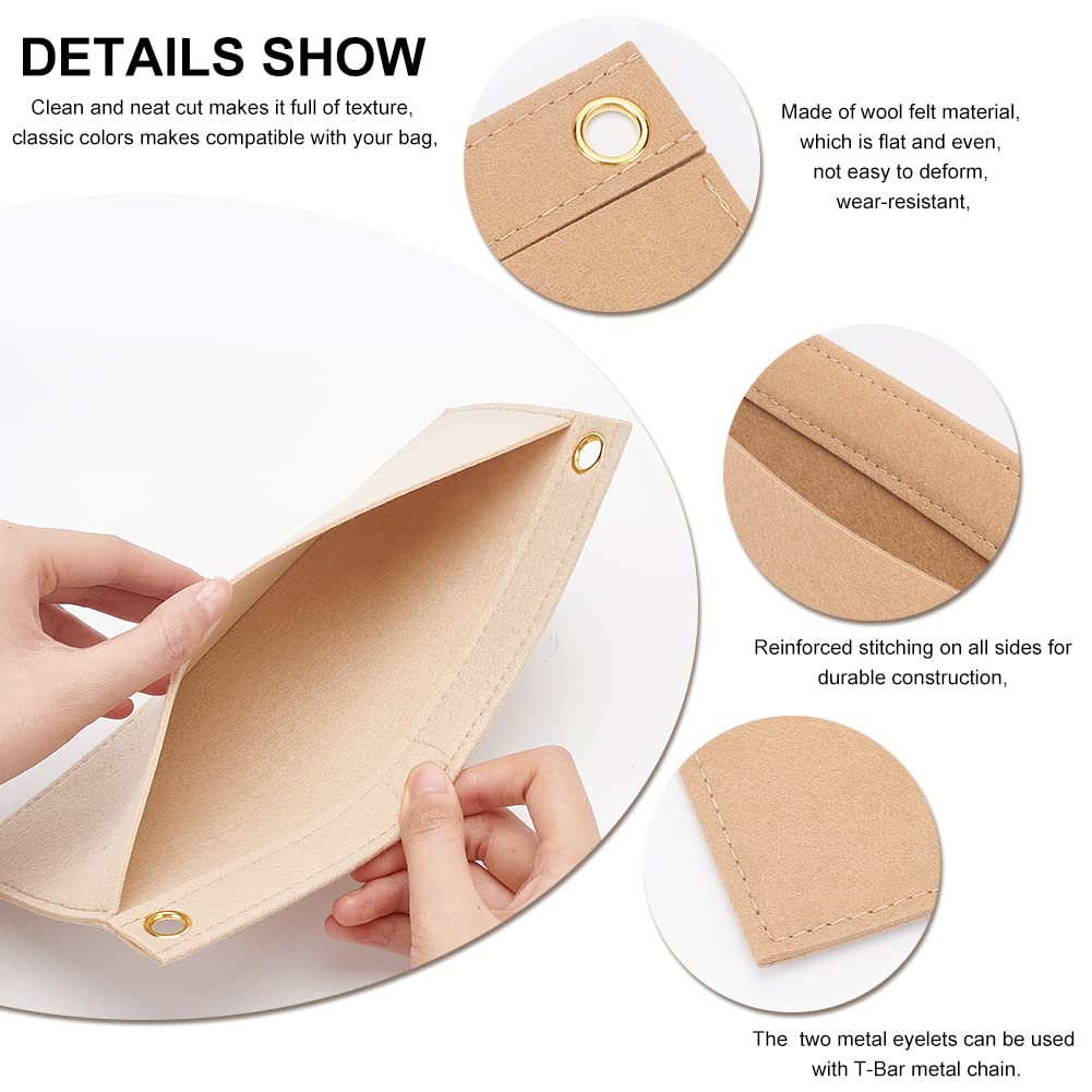 WADORN 5 Kleuren Vilt Portemonnee Organizer Insert, Handtas Organizer Binnen Crossbody Portemonnee Conversie Kit Vrouwen Clutch Envelop Tas Insert Liner voor Kirigami Pochette Sarah Portemonnee