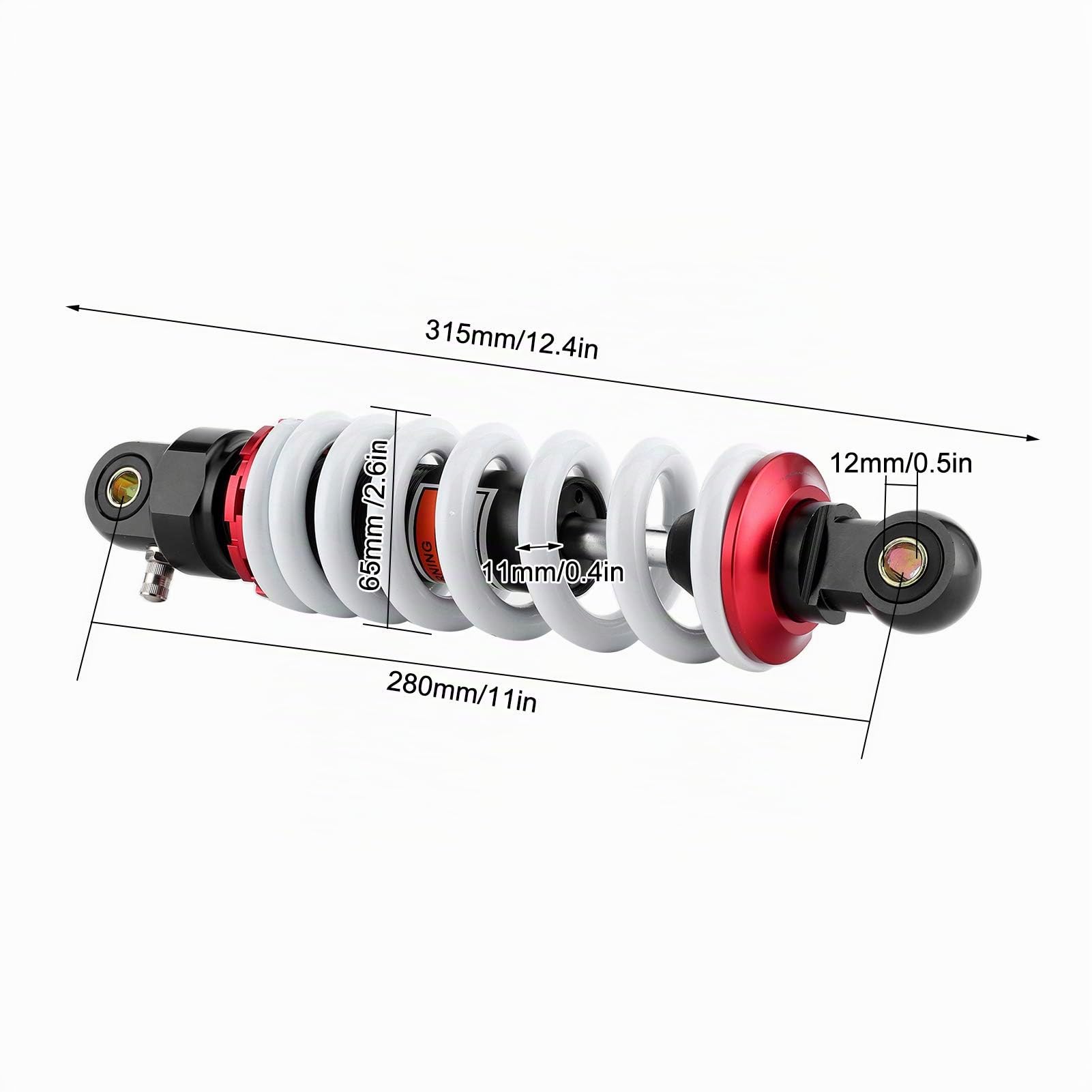 280mm Amortisseur, Entretoises de Suspension Arrière de Moto pour Pit Quad Dirt Bike Moteur Tout-terrain ATV