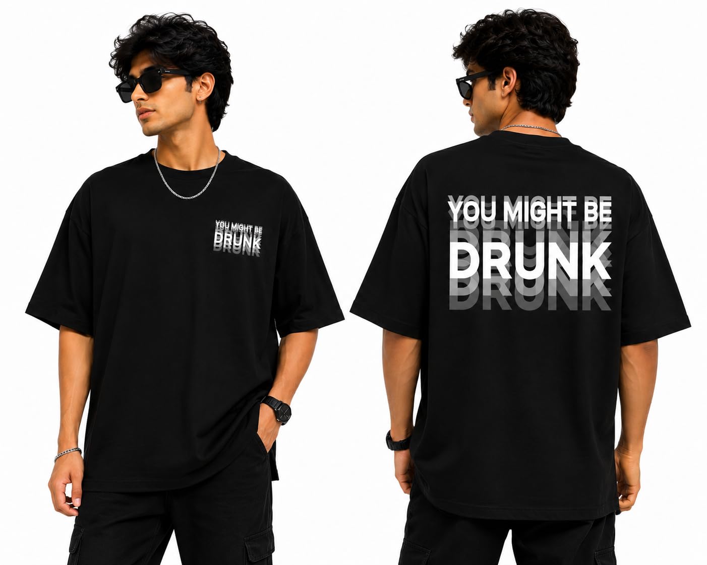 You Might Be Drunk Graphic Oversized T-Shirt, White-picture-21