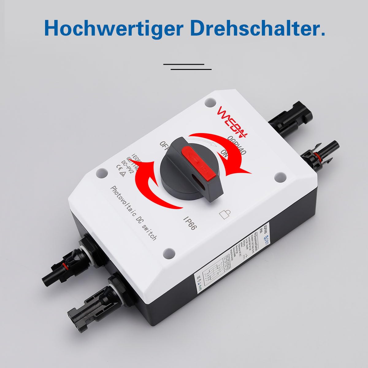 DC Schutzschalter IP66 wasserdicht, 32A, 1200V, Gleichstrom-Trennschalter&Leistungsschalter für Photovoltaik Stringboxen in Solarenergiesystemen…