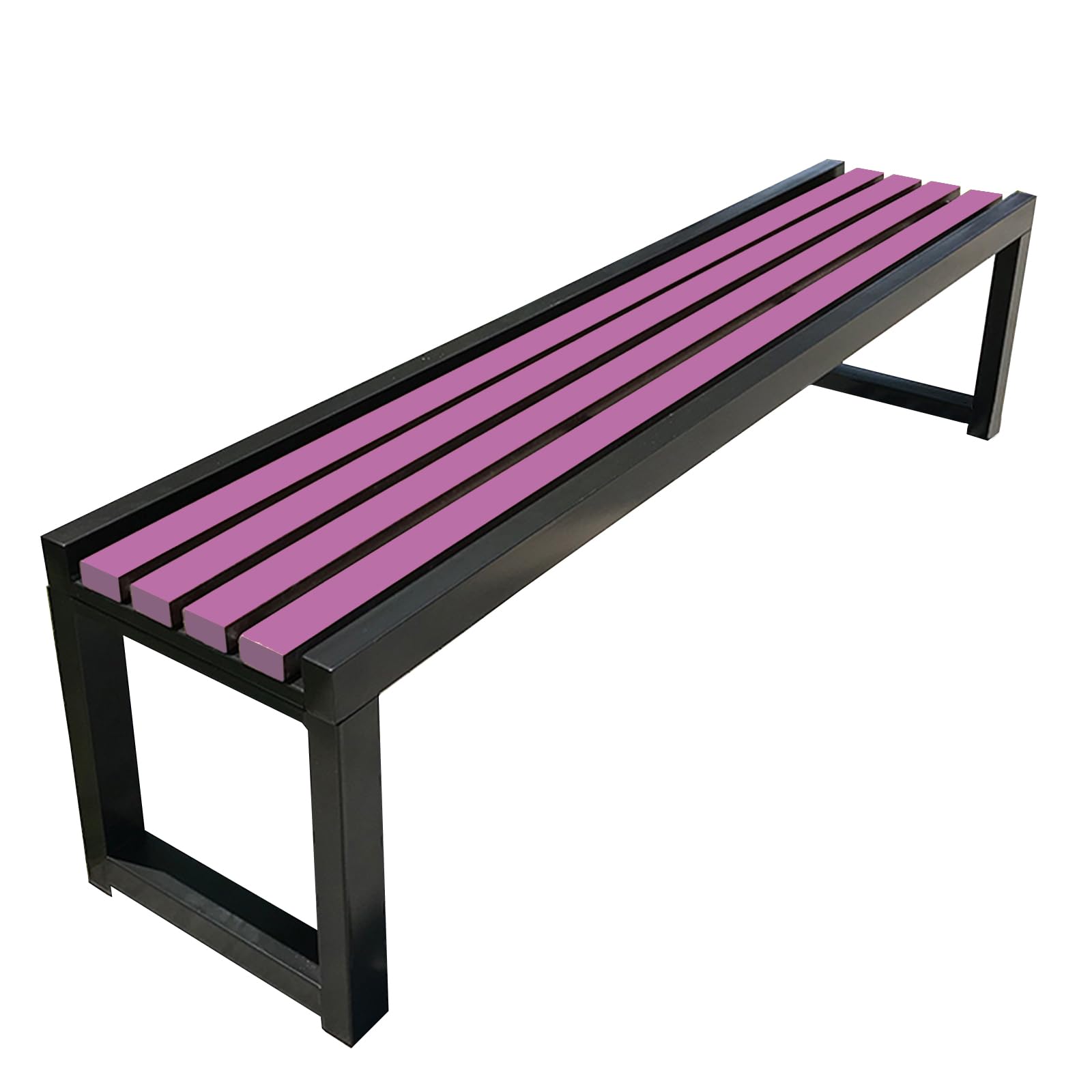 uofgcru Outdoor Bench Stainless Steel Garden Bench Backless for Two Person for Park Garden porch Benches Yard and Lounge-Purple(100×40×45cm)