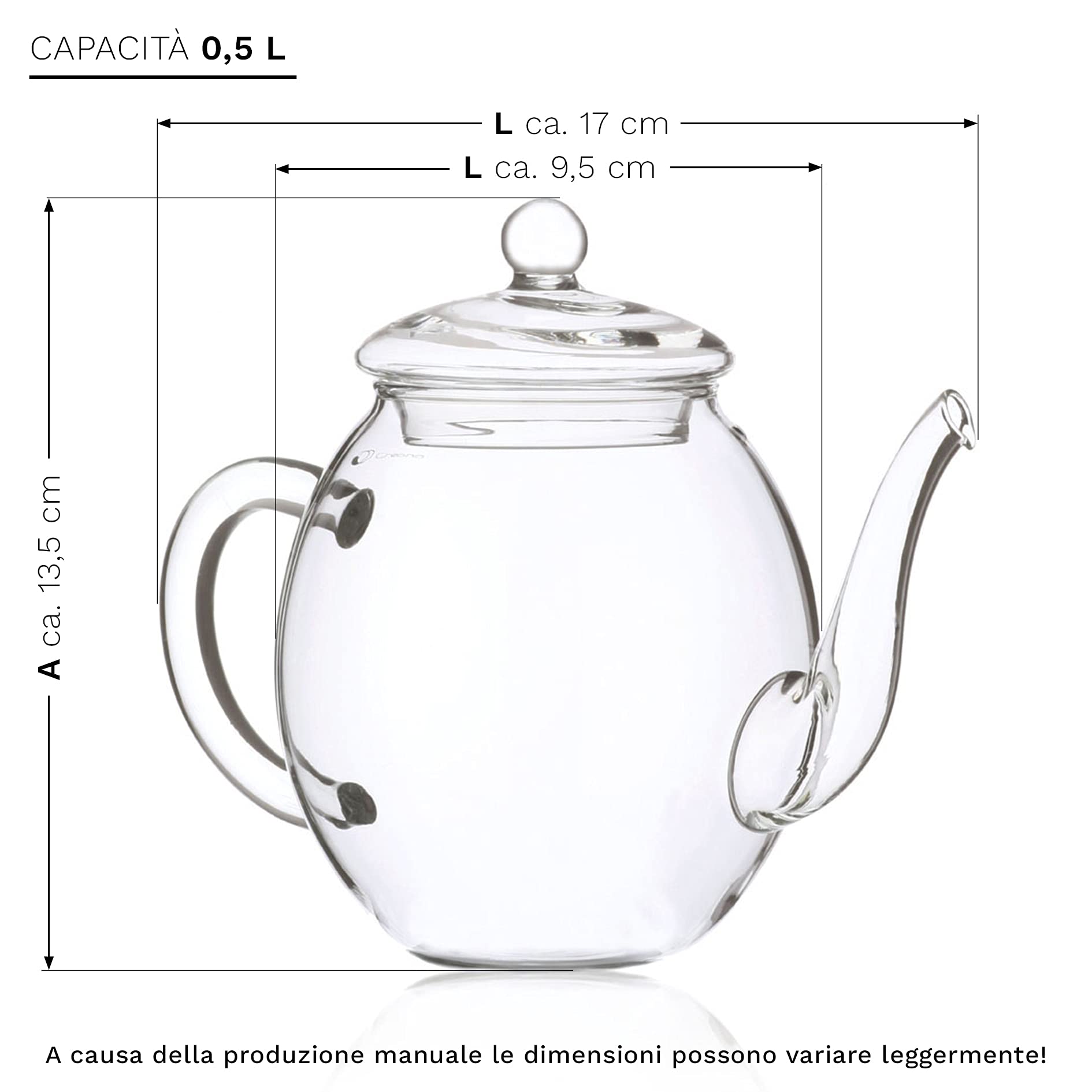Creano Mix-Set Regalo 6x "Fiori di Tè" con Teiera 500ml e 6x Tè Bianco in Scatola Magnetica - Mix-Set completto: 12x Té Fiorito e Teiera