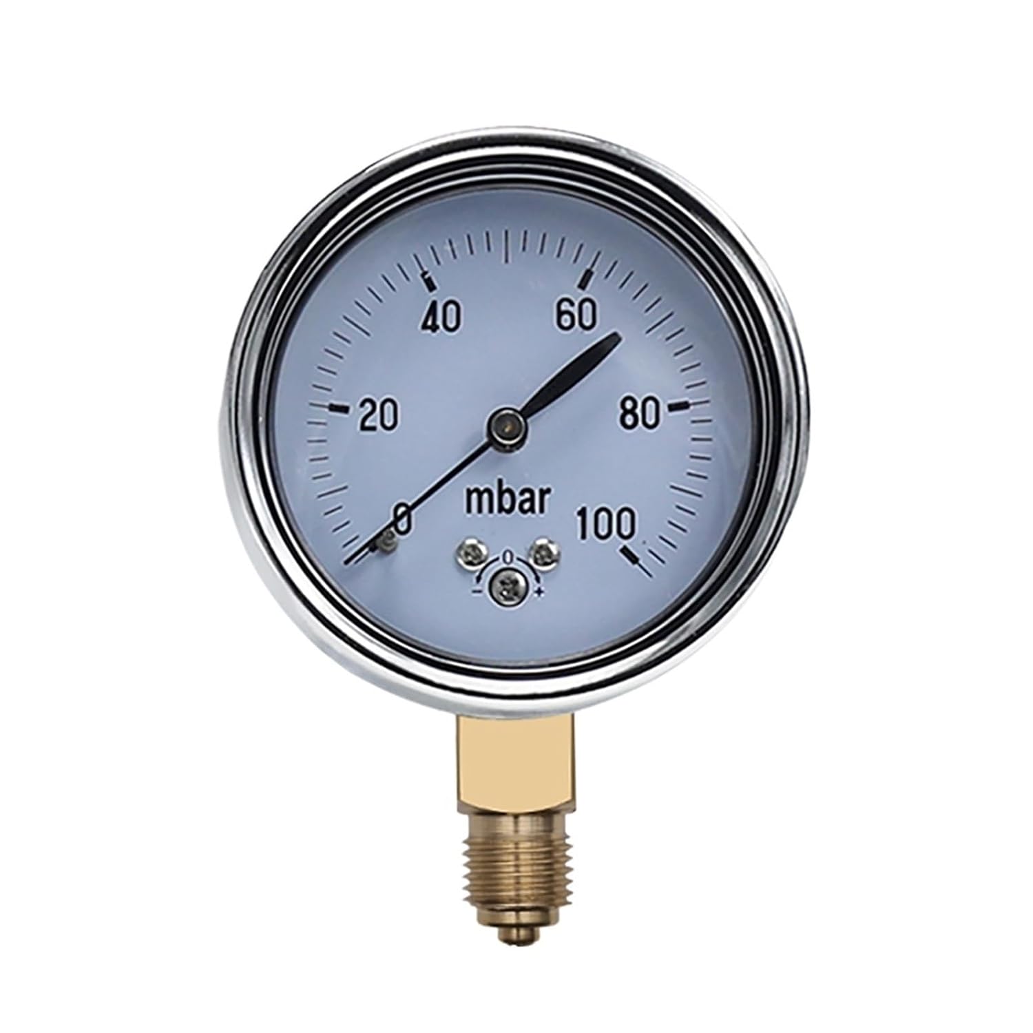 1pc 0-16mbar 50mbar 60mbar 100mbar 200mbar Calibratable mbar Pressure Meter mbar Gauge Adjustable Gas Pressure Gauge Manometer(0-400mbar)