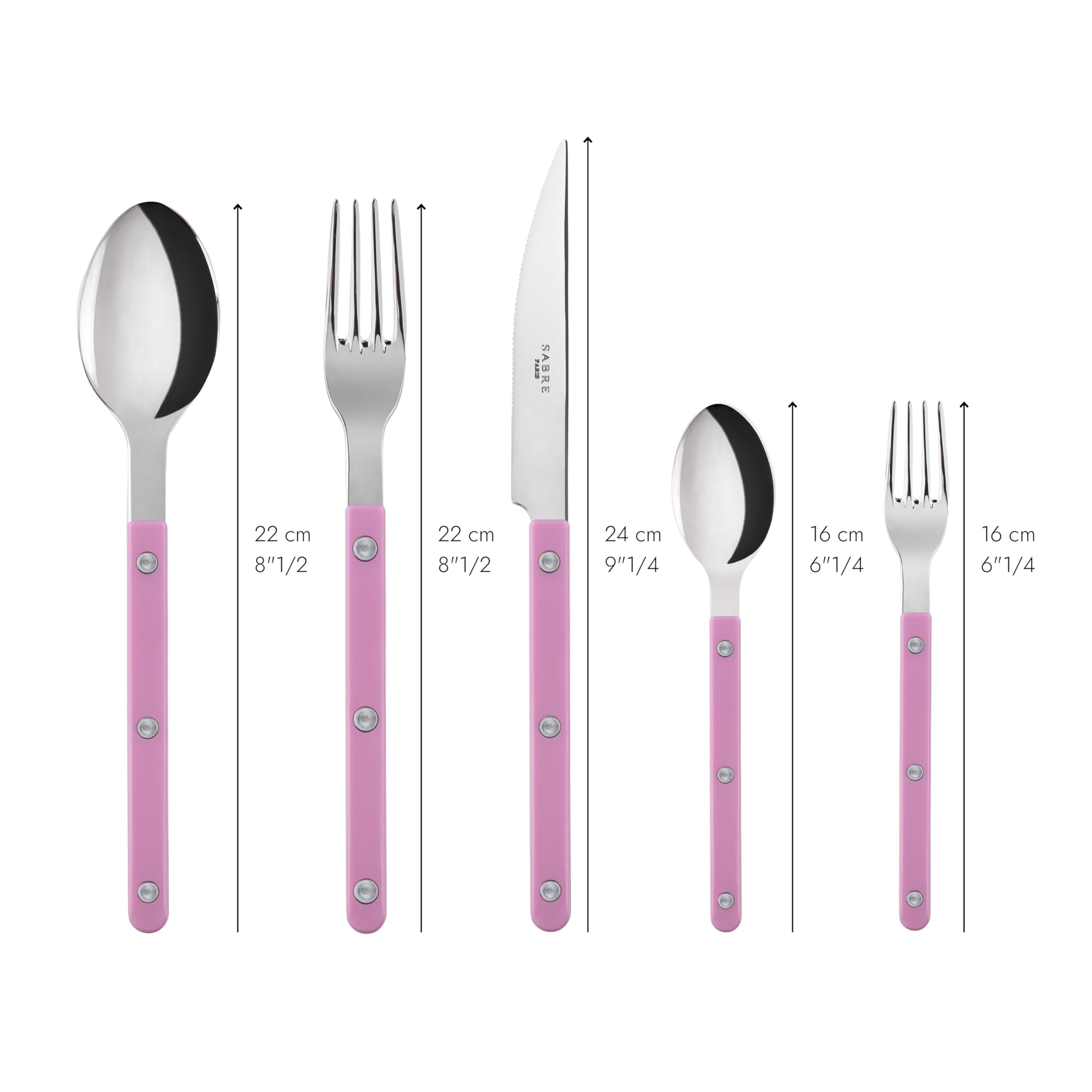 SABRE PARIS Bistrot スープスプーン 2本ピンク・パープル新品 SABRE PARIS - Cutlery set, 5 pieces - Bistrot - Knife, fork