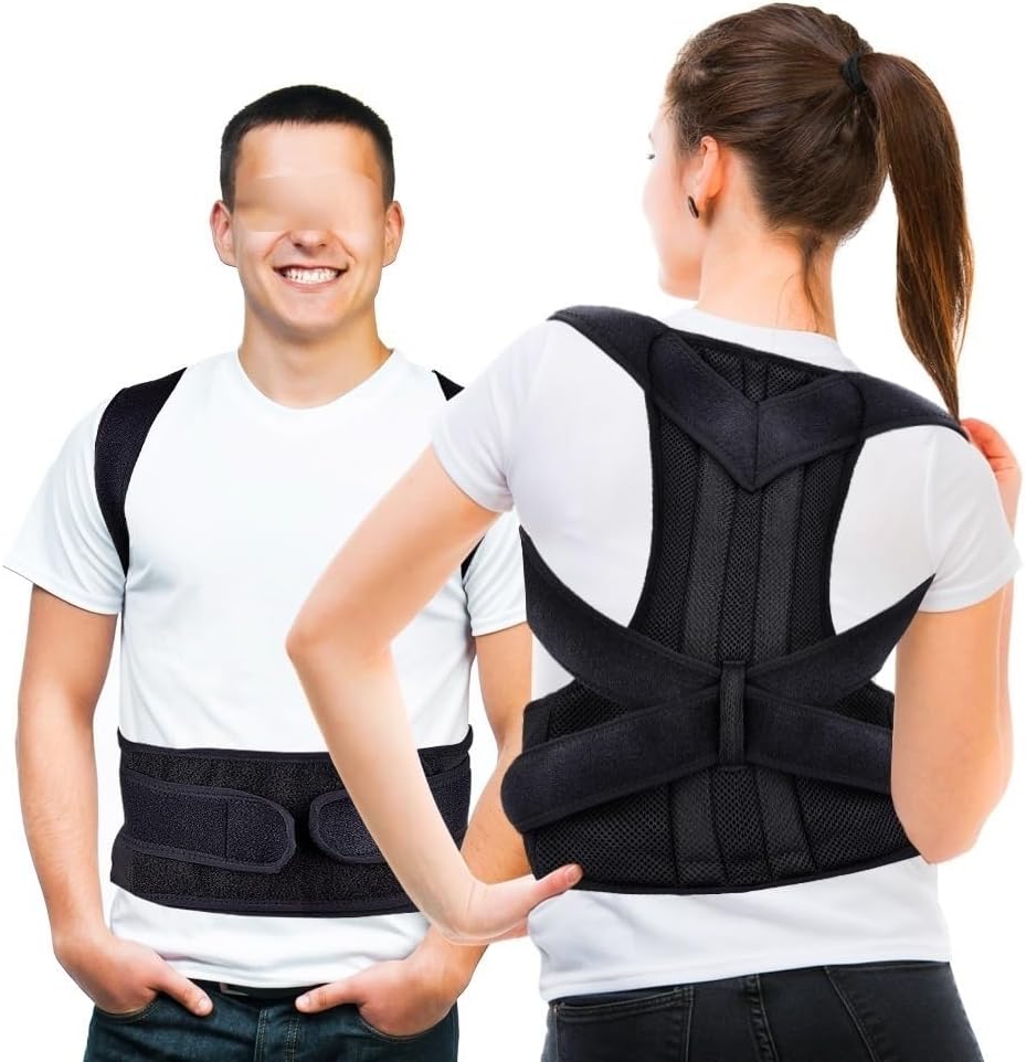 XS-5XL Waist Back Posture Corrector Adjustable Full Back Support Belt Lumbar Brace Spine Support Adults Vest Posture Trainer Comfortable Relieve Back Pain(Medium)