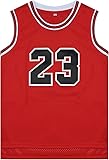 Youth Basketball Jerseys #23 Classic Kids Sweatshirt Personalized Vest Shirt Hip Hop Apparel XS-XL (Red, XS)