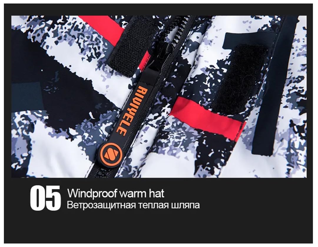 Męski zimowy outdoorowy sport śnieg narciarstwo zestaw Camo1 termiczne wodoodporne wiatroszczelne kurtki i spodnie snowboardowe, Kolor09, L