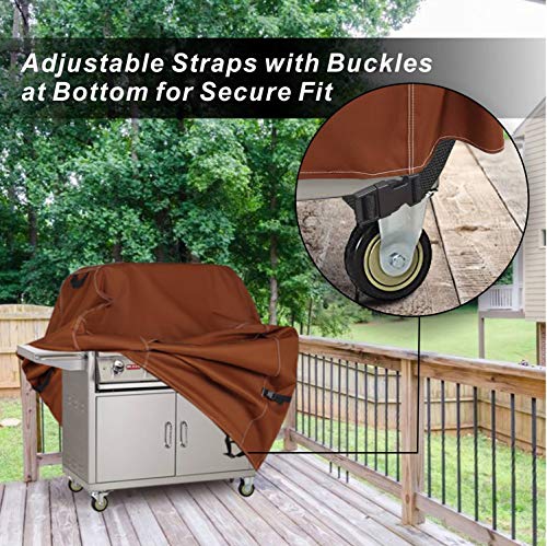 NettyPro Gas BBQ Grill Cover 52 Inch Waterproof Heavy Duty Outdoor Patio 2-3 Burner Barbecue Grill Cover, Fits Weber Char-Broil Nexgrill Brinkmann Grills and More, Brown