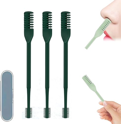 Miniatura 1 de Cortador de pelo nasal 2 en 1, manual actualizado 2025, herramienta de depilación de fosas nasales giratoria de 360 con caja de almacenamiento,