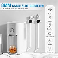 Vista 6 de 6PC Cord Organizer Holder, 360° Rotatable Spring Cable Clips, Strong Adhesive Cable Management Desk Accessories, Adjustable Wire Organizer Hide