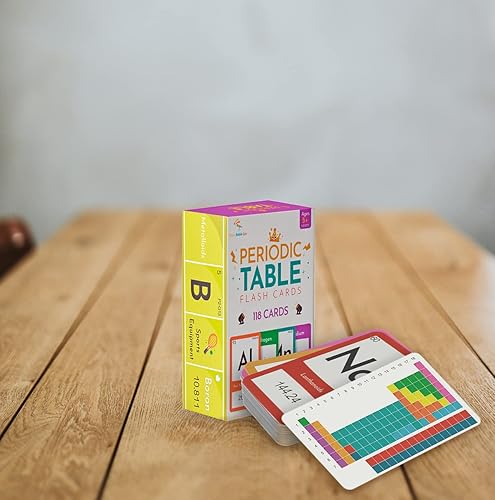 Miniatura 3 de Tabla periódica para niños - Tarjetas flash de elementos laminados. 118 tarjetas flash para que los niños aprendan, estudien y memoricen la tabla