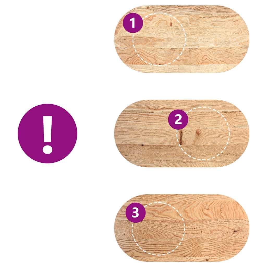 Massivholztischplatte 120x60x4 cm Eiche oval für Esszimmer, Wohnzimmer, Büro, Garten, DIY BAU, Möbelrestauration, robuste Arbeitsplatte, vielseitiges Zubehör, schützende Auflage