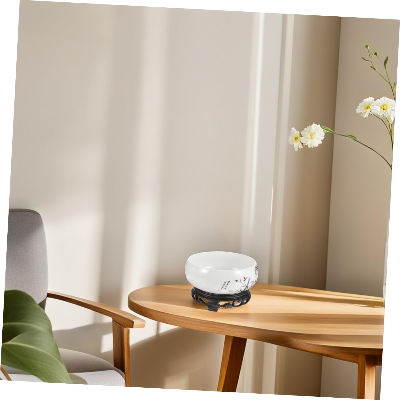 TOYANDONA Duża Okrągła Ceramiczna Doniczka Kwiaty Stylu Azjatyckim Porcelanowa Lotosu bez Otworu Drenażowego Dekoracyjna Do Hydroponiki i Aranżacji Kwiatów Trwała i Elegancka
