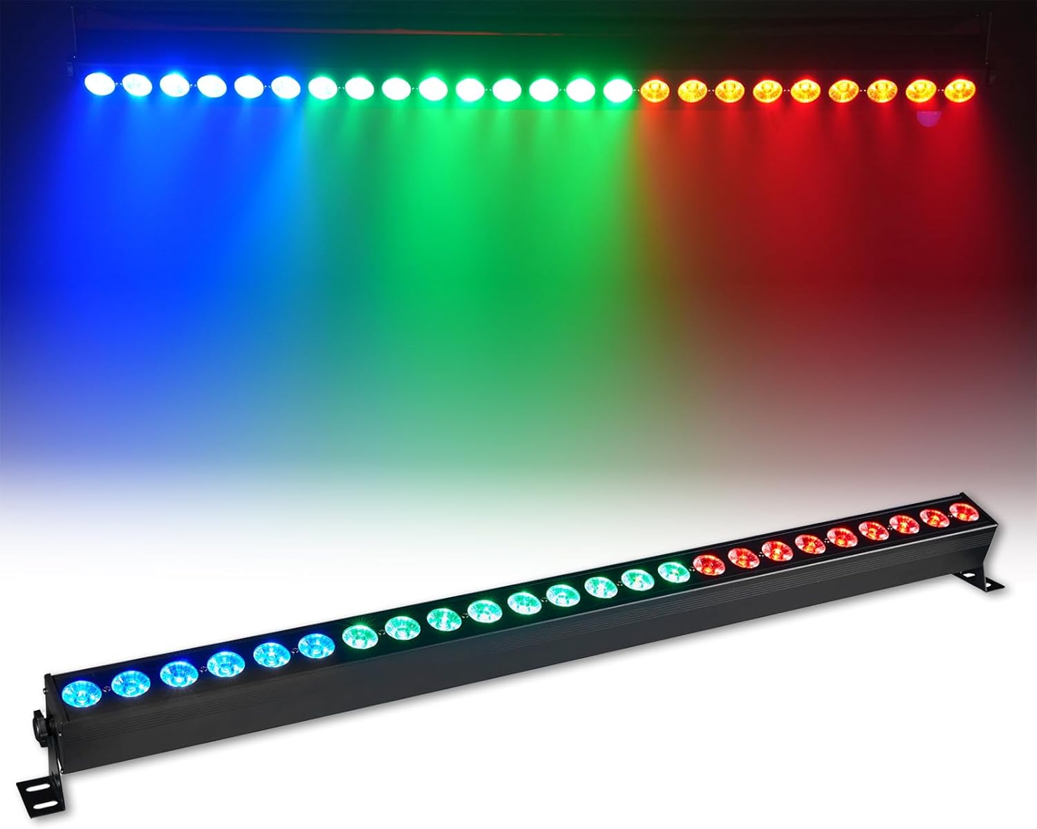 24 LED Stage Lights Bar 120W Professional Wall Wash Lights RGBW 4in1 DMX Light 10/34 CH 8-Zone Linear Fixture with 63 Auto Modes, Strobe & Sound Active for Party Club Disco Events Wedding Church