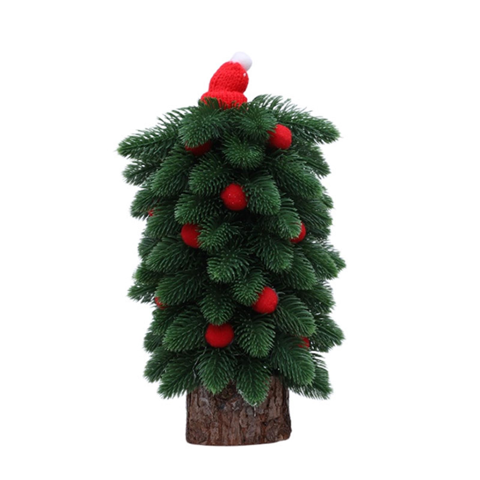 Artificial Tabletop Christmas Tree Realistic Foliages and Portable Desktop Ornament for Home Party Decoration Miniature Desktop Christmas Tree