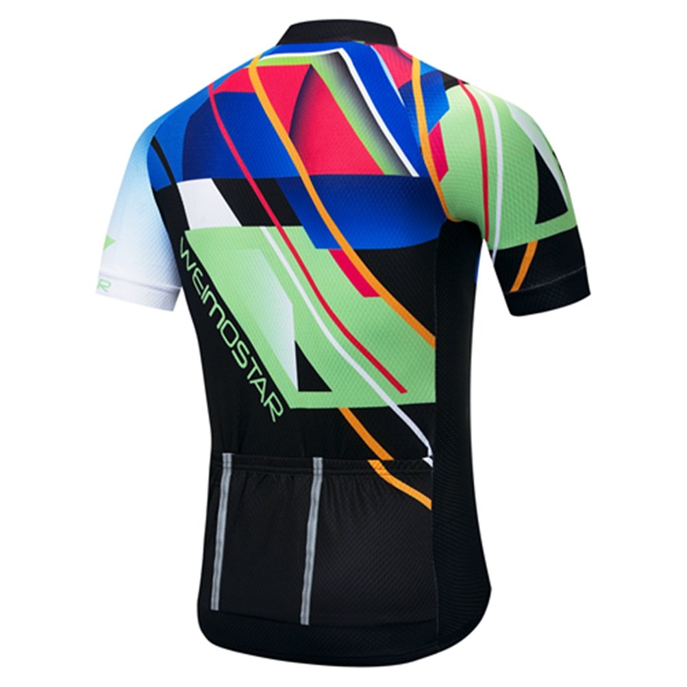 Bike Short Sleeve Cycling Jersey Men Sports MTB Breathable Riding Top Shirts Color Black XL
