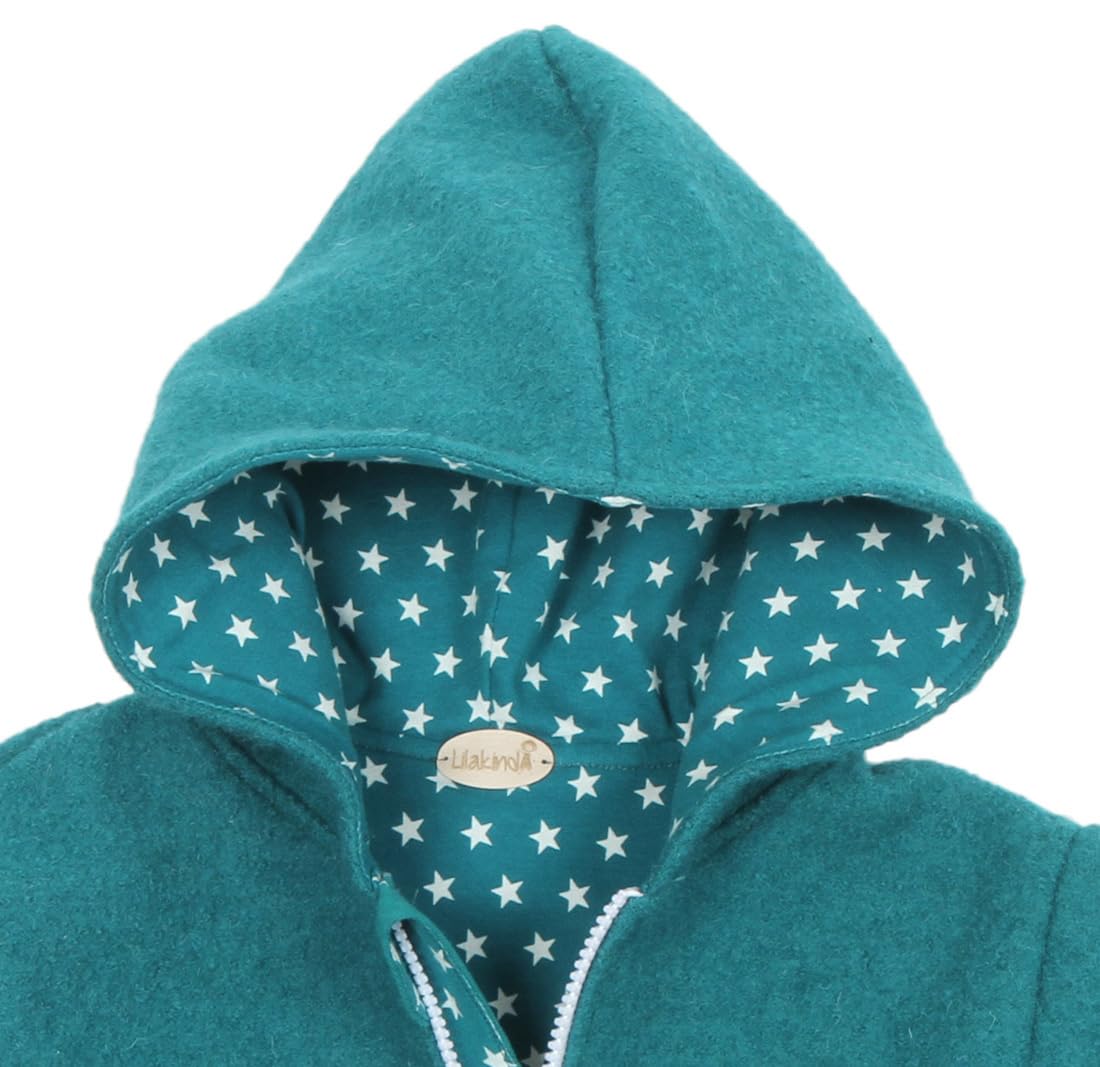 Lilakind“ Kinderjacke Walk Kapuzen Jacke Petrol Gr. 74/80-134/140 - Made in Germany