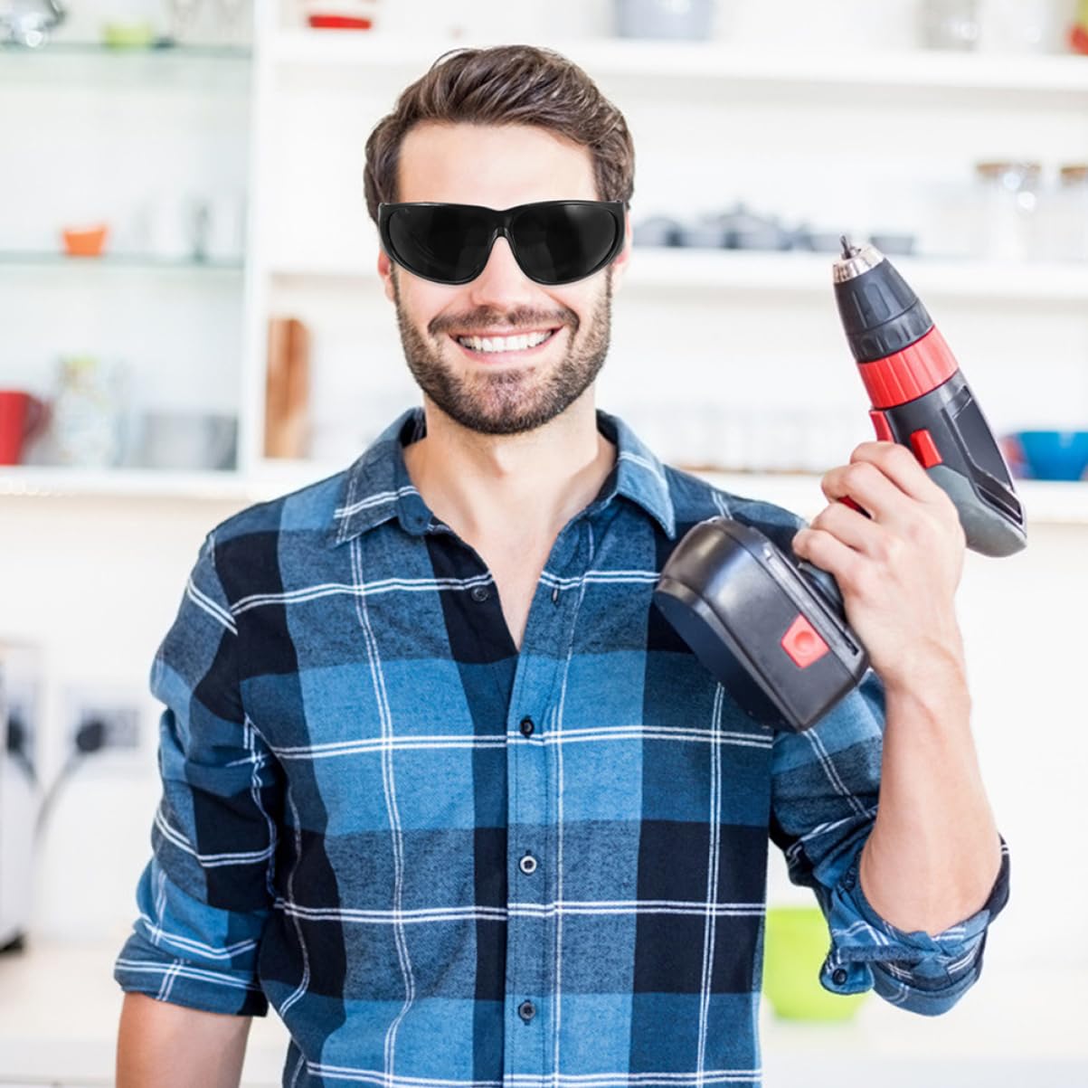 DOITOOL 2 Juegos Gafas De Soldador Oscurecimiento Gafas De Seguridad Gafas De Proteccion Gafas De Protección Gafas Seguridad Anteojos A Prueba De Viento Anteojos Para Soldar 12 Piezas * 2