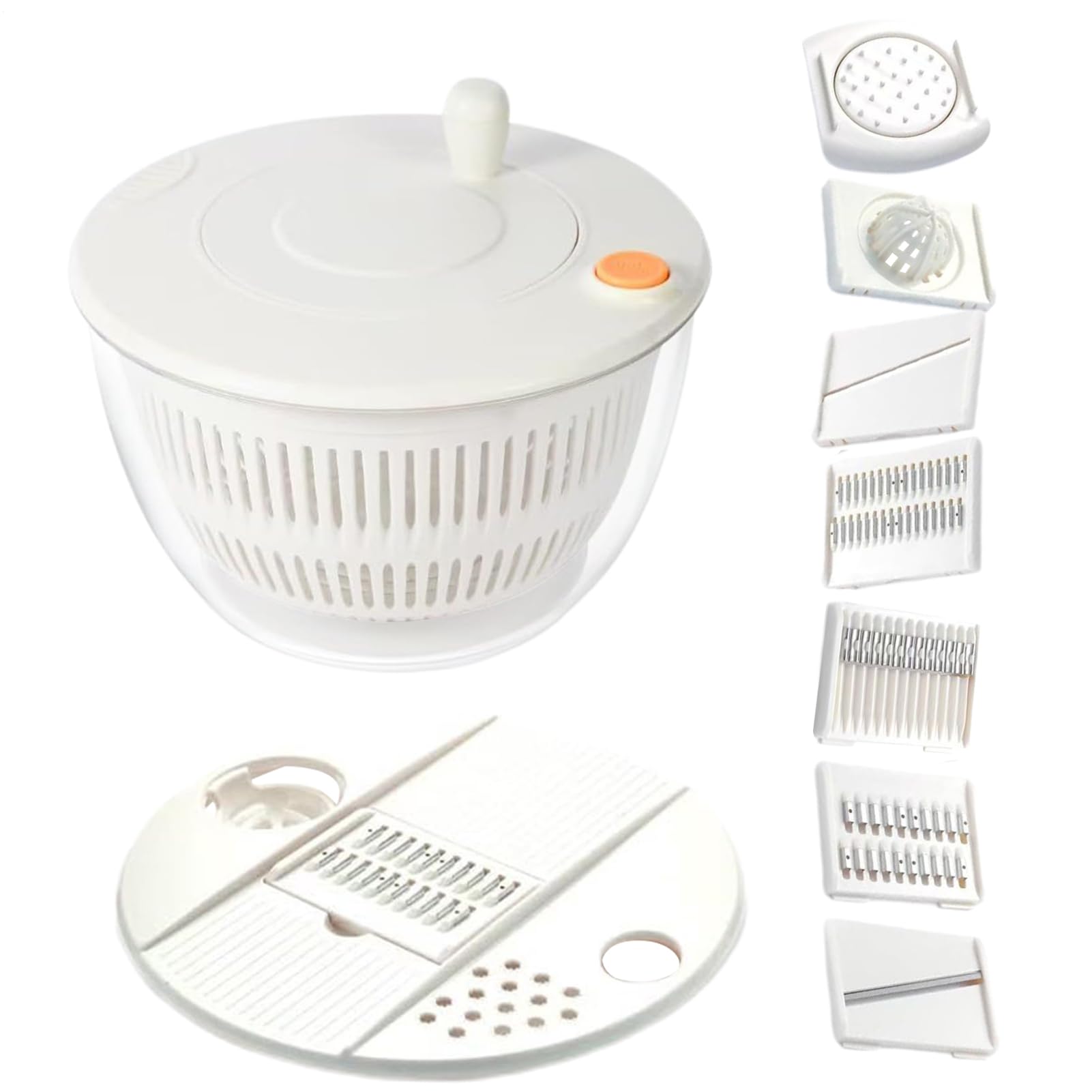 Tagliaverdure E Centrifuga Per Insalata,Per Lavaggio Verdura E Frutta Con Colino - Multifunzionale Asciugatore Cucina Colino Grattugia Lavaggio | Per E Preparazione Cibo Verdura Frutta