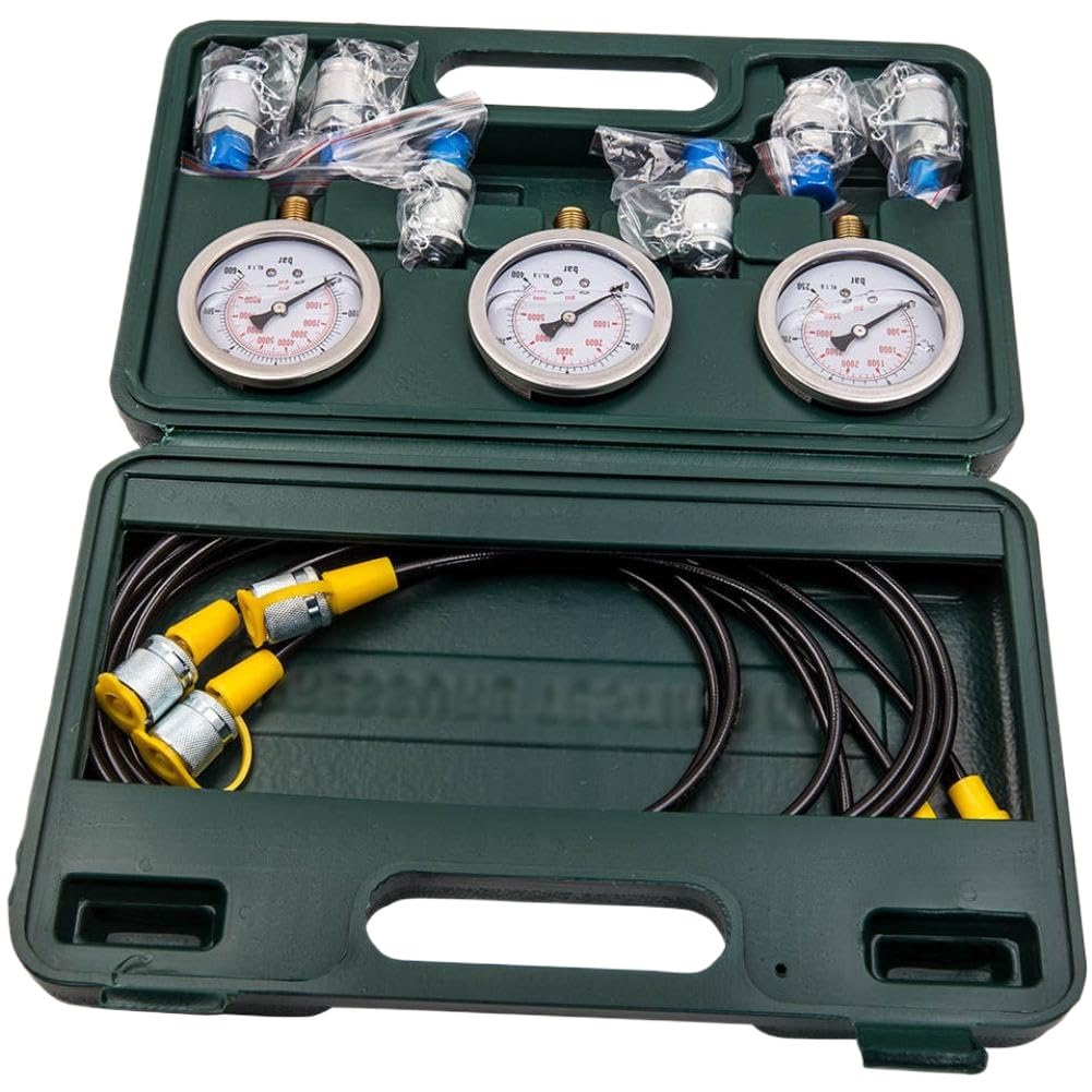 Excavator Hydraulic Pressure Test Kit Hydraulic Gauge Kit Compatible with Construction