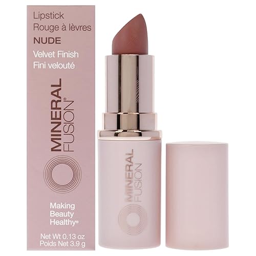 Mineral Fusion Lápiz labial con acabado aterciopelado, color nude para mujer, lápiz labial de 0.13 oz