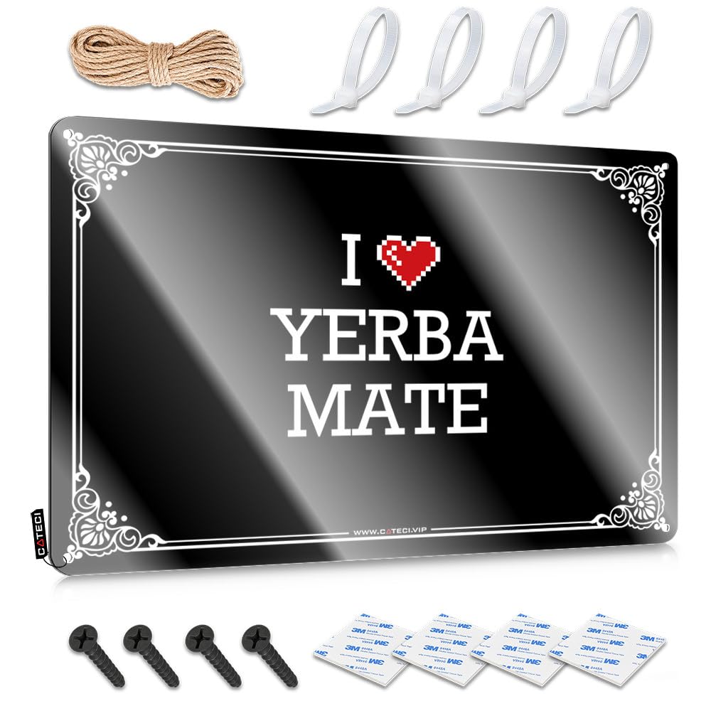 Fzfn Colour I Love Yerba Mate Decor Cottage - Cool Bathroom Stuff Matal Sign Wall Art Decoration(30X40cm)
