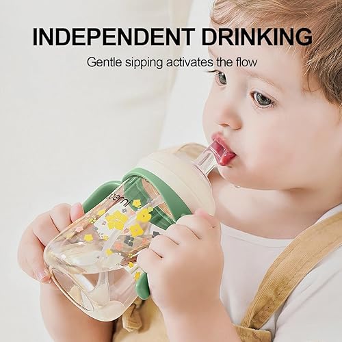 Miniatura 7 de Vaso para beber con popote con peso, botella de agua para bebidas pequeñas con boquilla a prueba de fugas para mayores de 6 años, vaso de