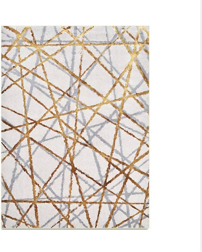 HBJWOV Golden Cross Line Pattern Carpets for Living Room Non-Slip Anti-Wrinkle Floor Mats Bedroom Decor Rugs
