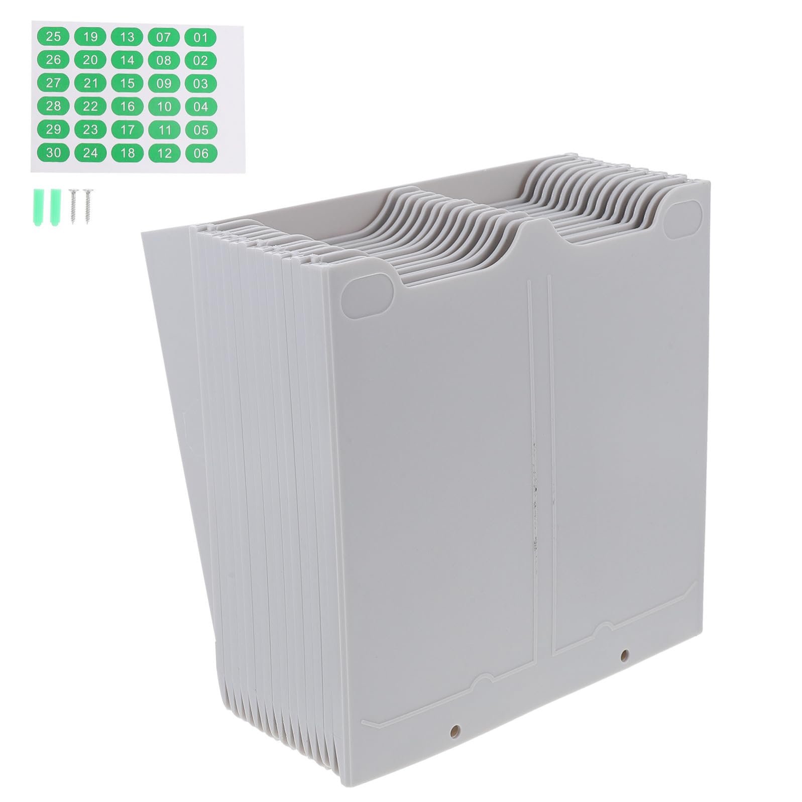 Zerodeko Scaffale Pratico e Funzionale Estensibile Porta Cartellini in Plastica 30 Slot Organizer da Muro per Conservazione Cartellini per Ufficio e Fabbrica