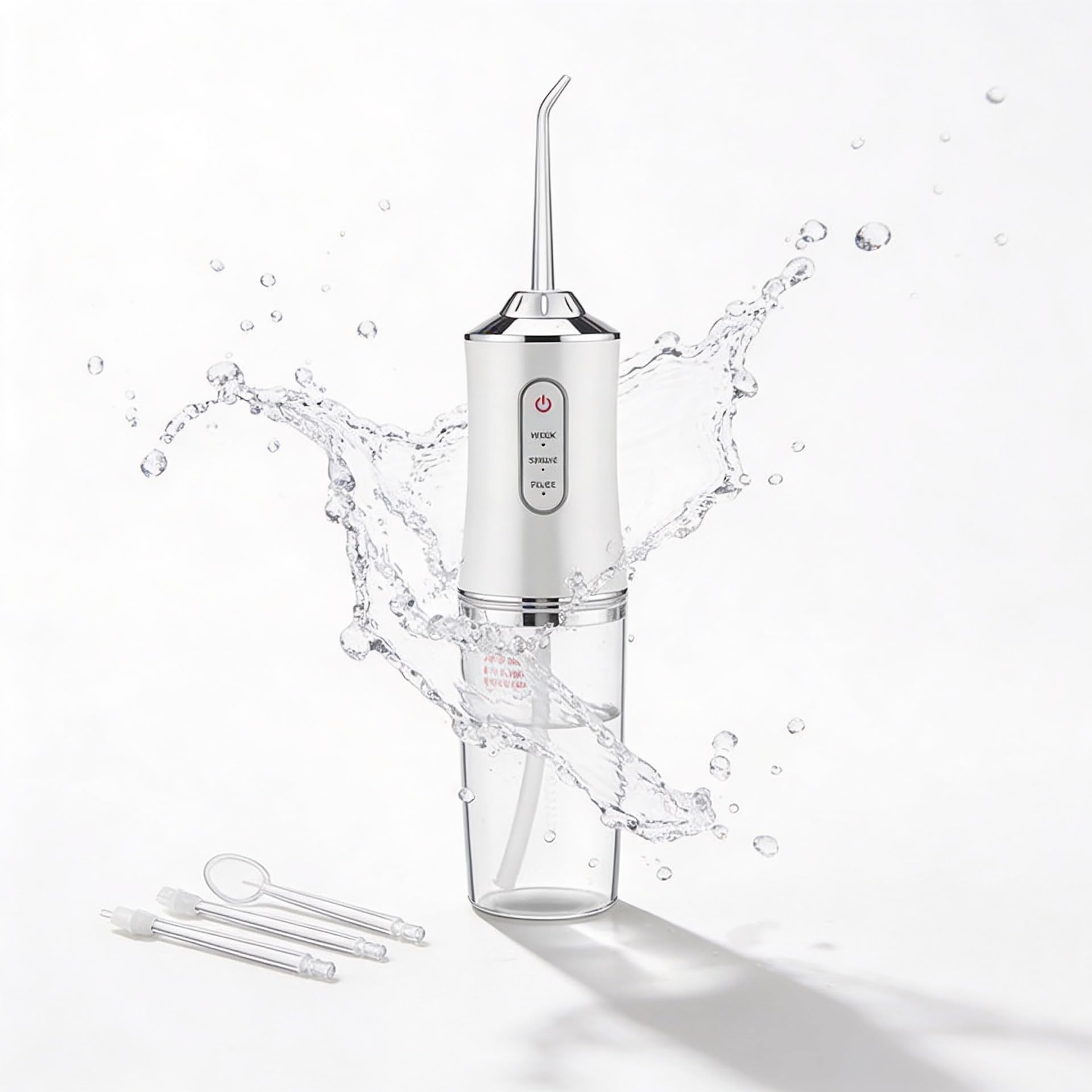 Irygator Bezprzewodowy, 3 Tryby Pracy, Zbiornik 220 ml, Ładowanie USB, 4 Końcówki, Wodoodporny