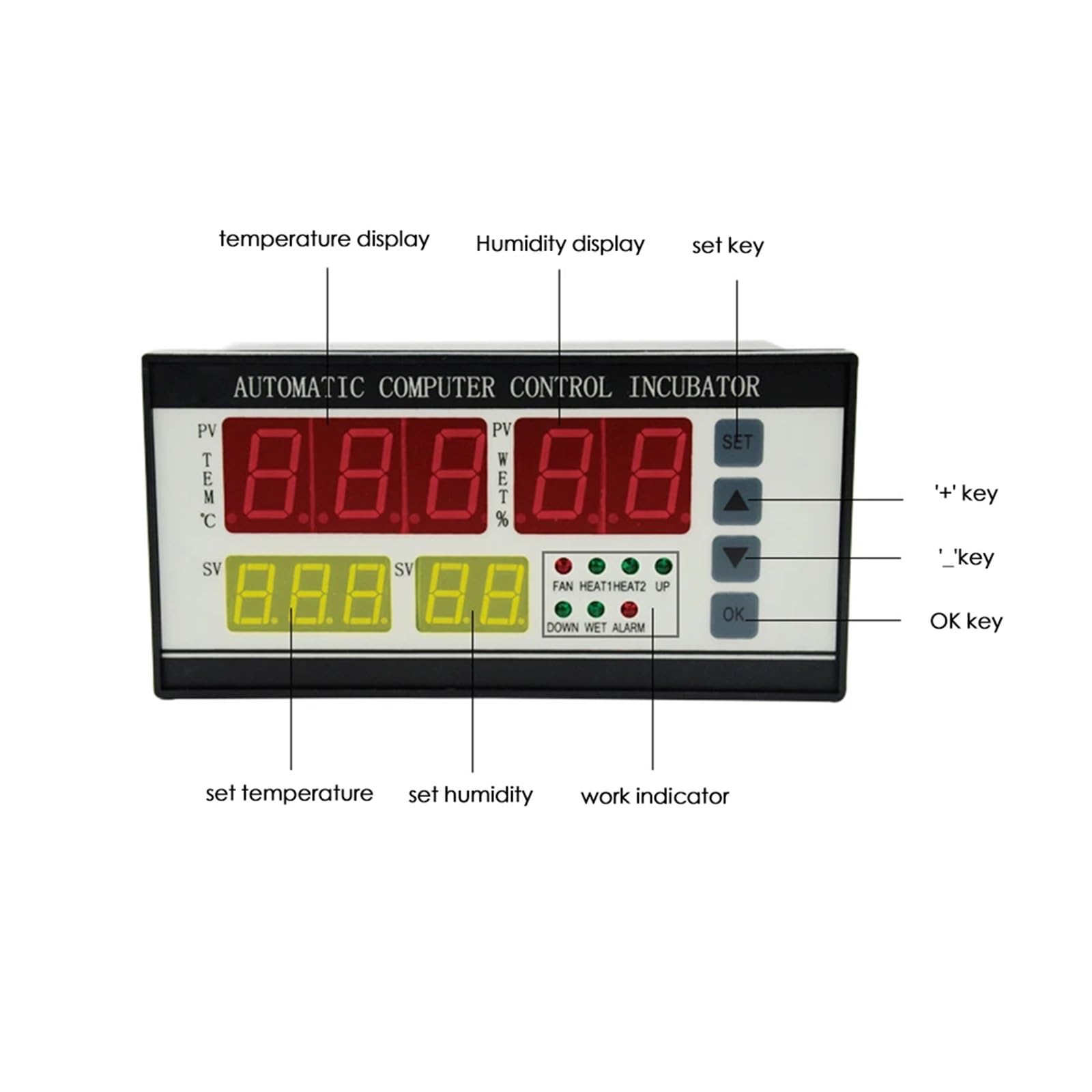 Kontroler Temperatury, Kontroler cyfrowego inkubatora jaj XM-18 Wielofunkcyjny termostat, higrostat, czujnik temperatury i wilgotności