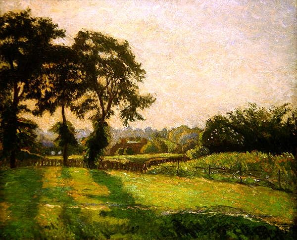 Affiches et gravures Sunset Finchingfield de Lucien Pissarro peinture sur toile