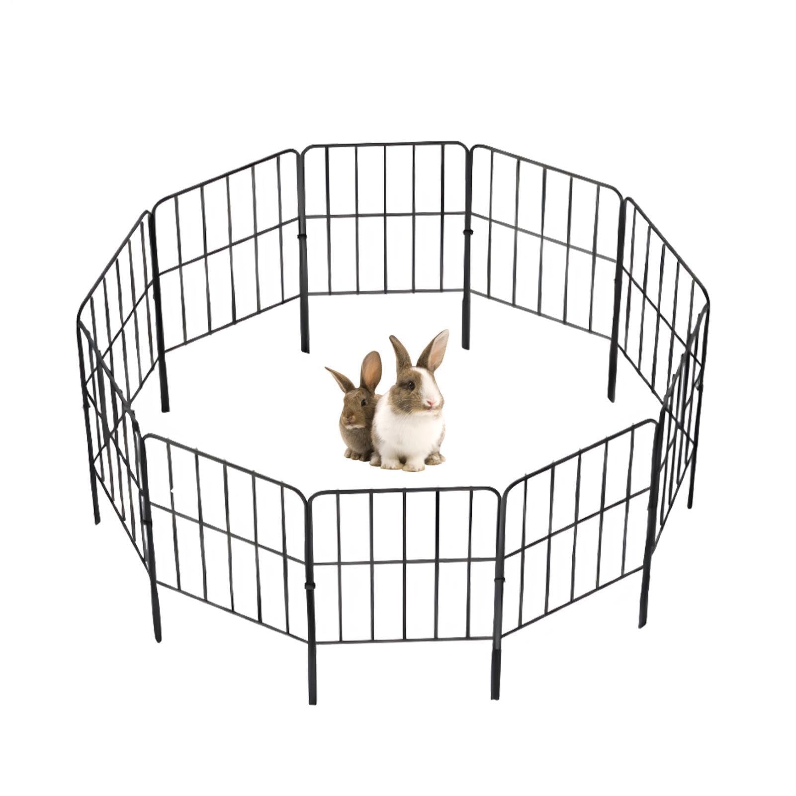 Valla decorativa de metal, 10 unidades, barrera de animales para jardín, patio, balcón, perro, protección de plantas y flores, valla de conejo al aire libre