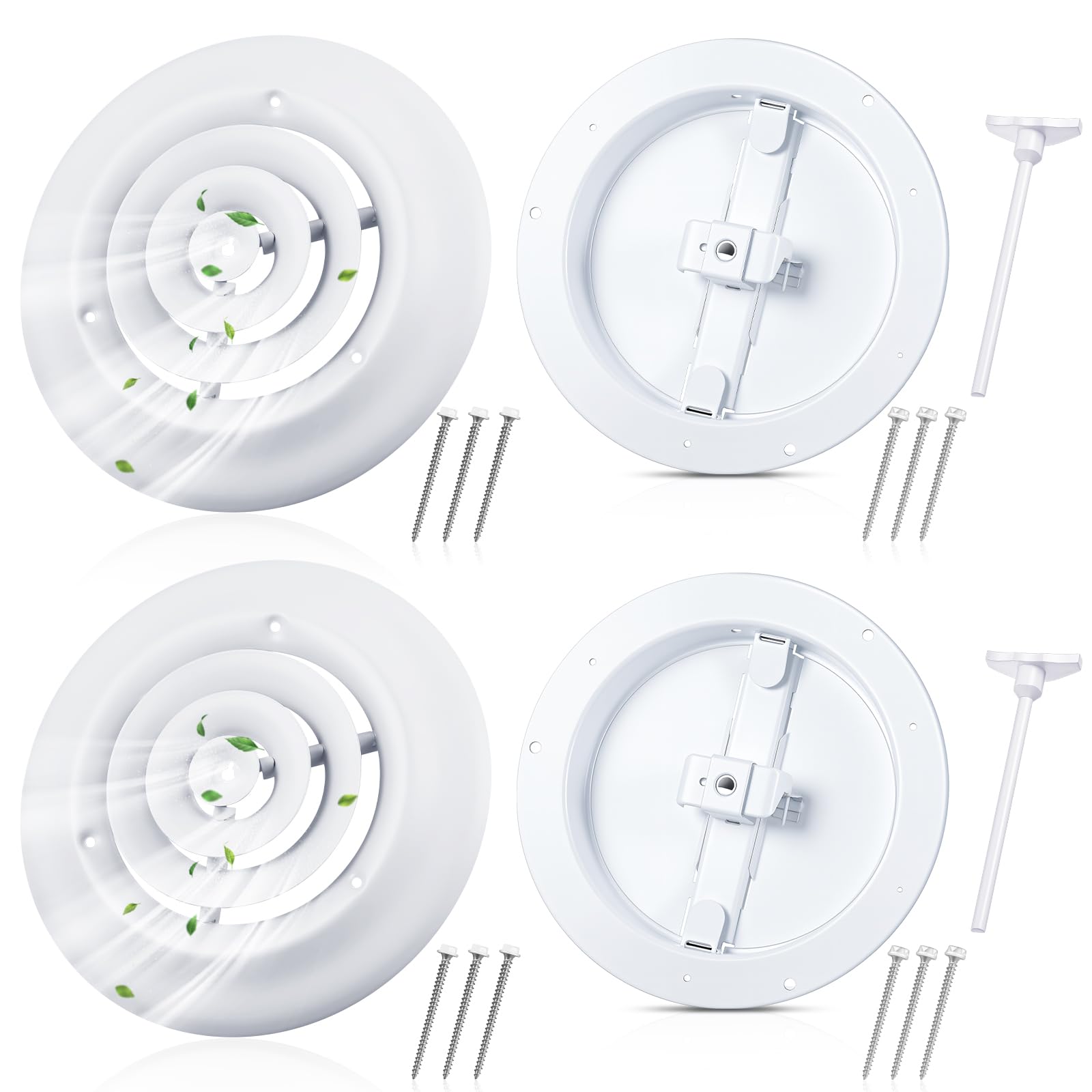 Bouche d'aération ronde 15,2 cm pour conduit de climatisation de plafond