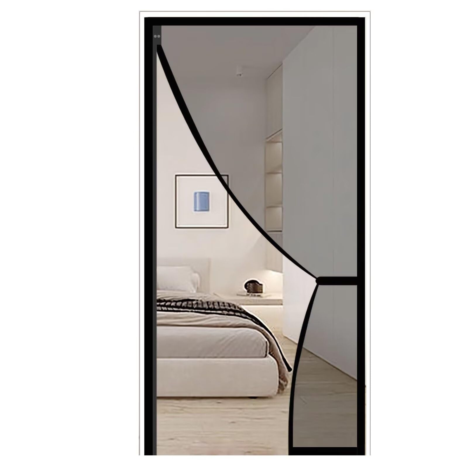 Magnetic Fly Screen Door 70x200cm Insect Protection Door Side Opening Fly Screen for Balcony Door Living Room Patio Door,Black