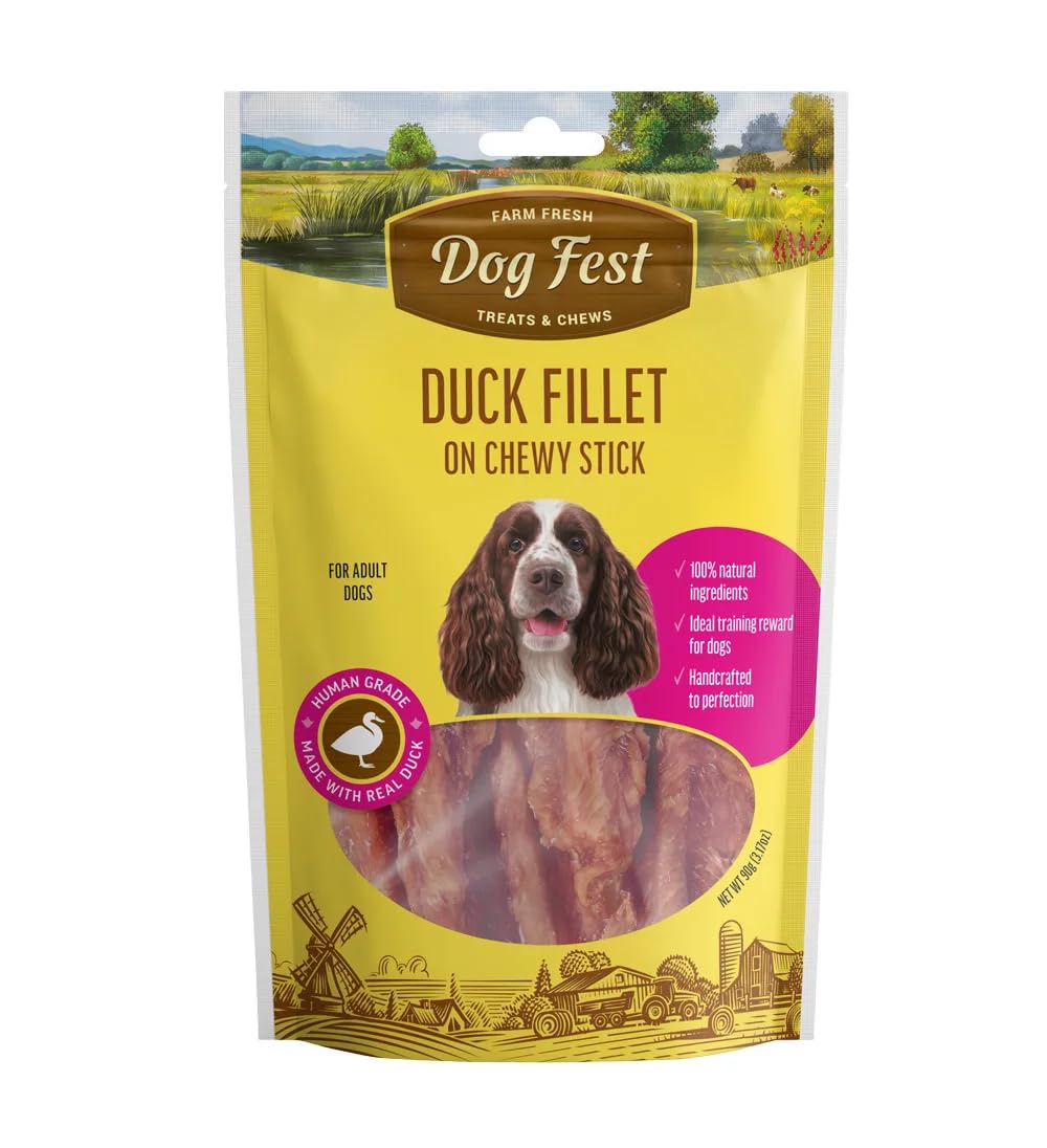 Dog Fest Duck fillet on a chewy stick for adult dogs - 90g (3.17oz)Dog Fest Duck fillet on a chewy stick for adult dog…