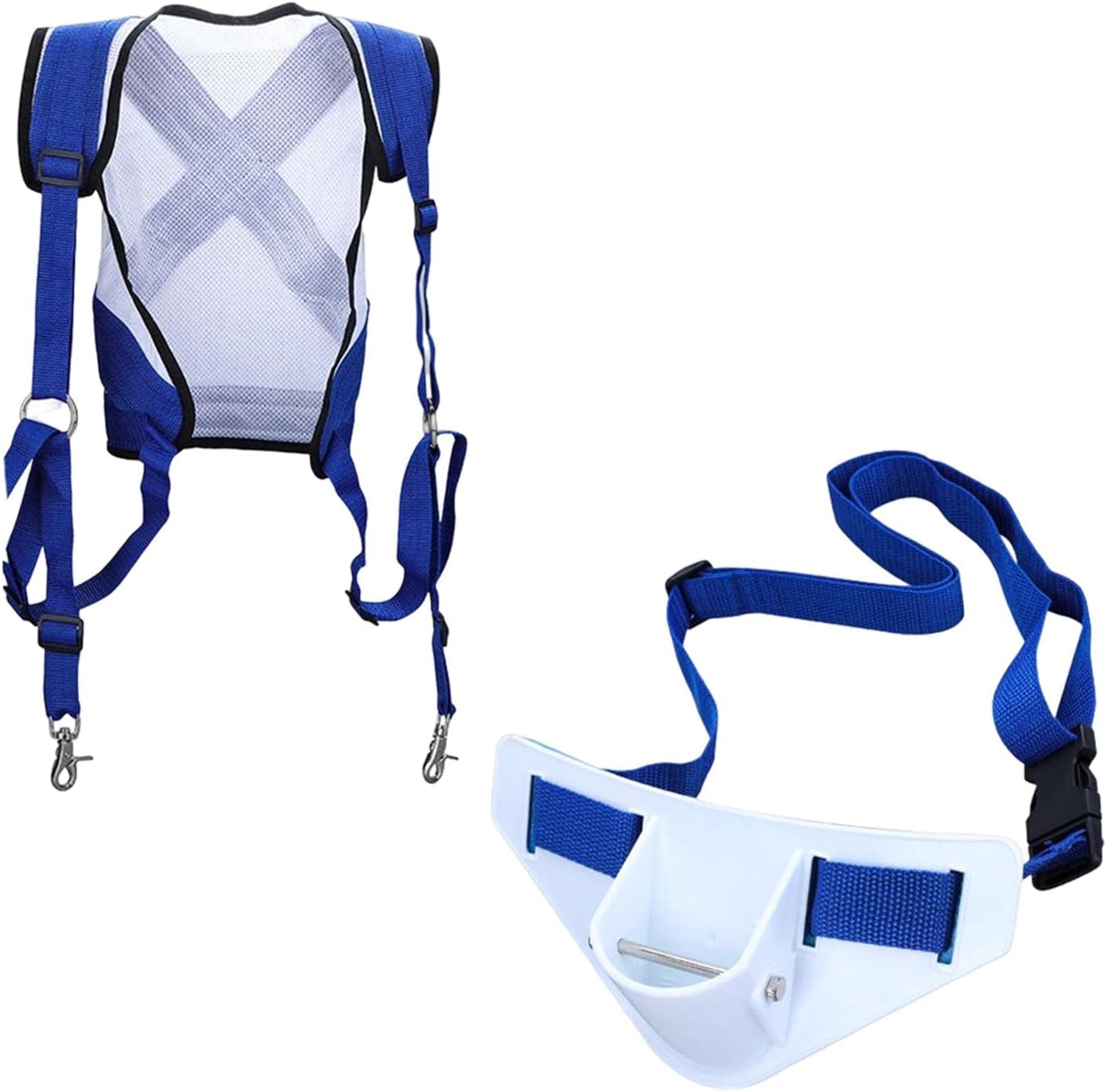 pistro Fishing Fighting Belt & Vest Combo - Waist Harness with Shoulder & Back Support, PVC Material