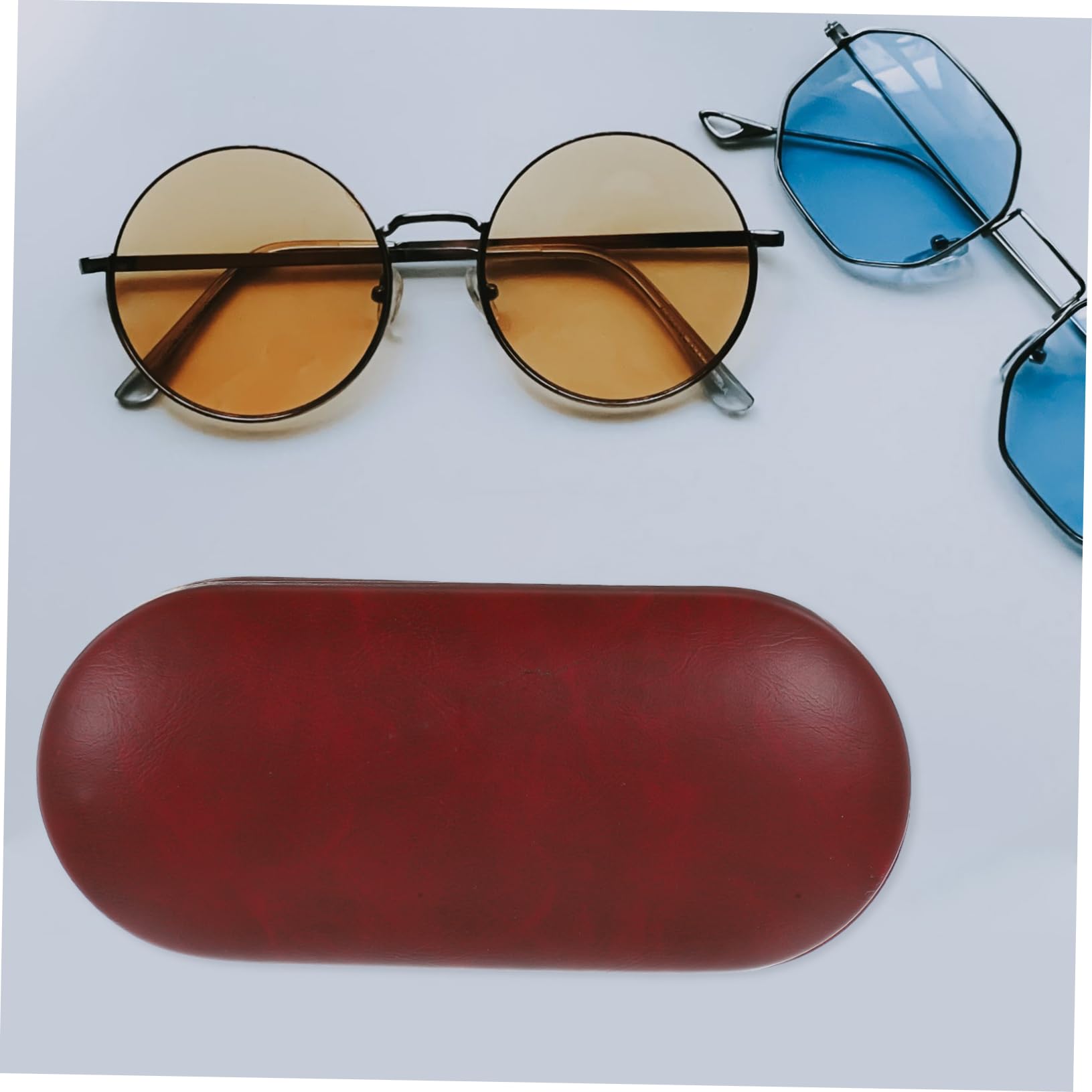 Estuche Rígido Doble para Gafas y Lentes de Contacto Portátil y Compacto Organizador Práctico para y Uso Diario Resistente PU y Diseño Ligero Elegante
