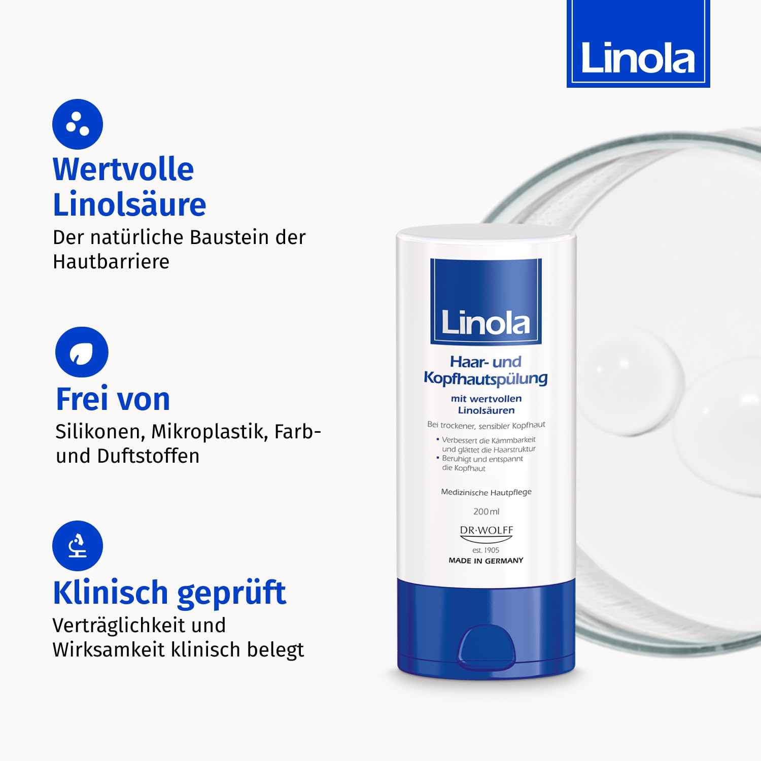 Linola Forte Shampoo & Haar- und Kopfhautspülung - 2 x 200 ml | Dusch-Set gegen Juckreiz und Schuppenflechte | Für entspannte Kopfhaut und geschmeidiges Haar